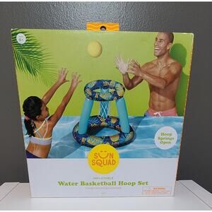 Sun Squad Water Basketball Hoop Set Basketball / Inflation Needle Beach Toy New